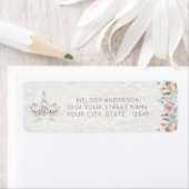 水彩BOHOウッドランド素朴フローラユニコーン ラベル (インサイチュ)