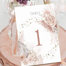 水彩boho flowers表1 テーブルナンバー