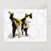 水彩Calico Cat幾何学模様 ポストカード (正面)