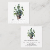 水彩CBD鉢植え スクエア名刺 (正面/裏面)