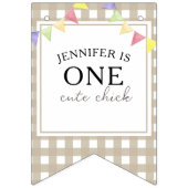 水彩Chick 1st birthday バンティングフラッグ (第1の旗)