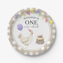 水彩Chick 1st birthday ペーパープレート