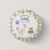 水彩Chick 1st birthday 缶バッジ (正面)