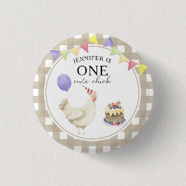 水彩Chick 1st birthday 缶バッジ