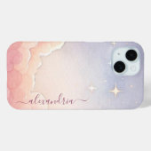 水彩Cloudscape Pink Sky名前 Case-Mate iPhoneケース (裏面 (横))