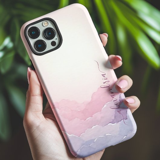 水彩Cloudscape Pink Sky名前 Case-Mate iPhoneケース
