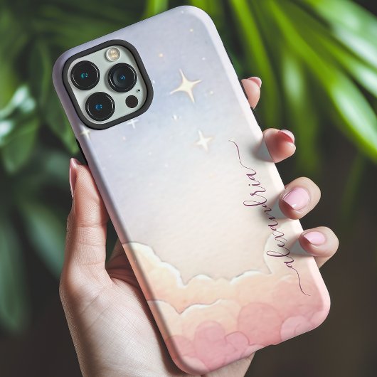 水彩Cloudscape Pink Sky名前 Case-Mate iPhoneケース