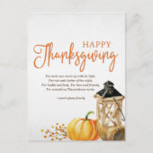 水彩Cornucopiaカボチャ感謝詩 シーズンポストカード (正面)