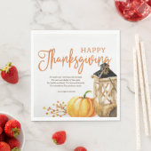 水彩Cornucopiaカボチャ感謝詩 スタンダードランチョンナプキン (インサイチュ)