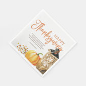 水彩Cornucopiaカボチャ感謝詩 スタンダードランチョンナプキン (角)