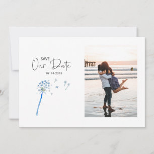 水彩Dandelion日付写真カードを保存 セーブザデート