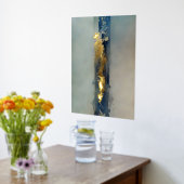 水彩ethereal抽象芸術金ゴールド青い砂 箔ポスター (レイダウン (キッチン))