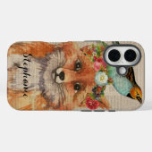 水彩Foxyフローラの友パーソナライズされただち Case-Mate iPhoneケース (裏面 (横))