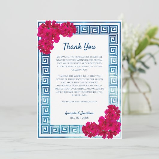 水彩Grecianエレガンスカスタム写真 サンキューカード (スタンド正面)