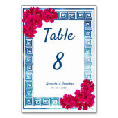 水彩Grecianエレガンス+ピンクの花 テーブルナンバー (裏面)
