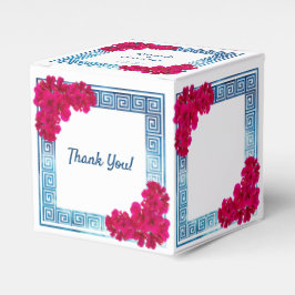 水彩Grecianエレガンス+ピンクの花 フェイバーボックス