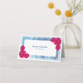 水彩Grecianエレガンス+ピンクの花 プレイスカード (裏面)