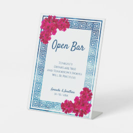 水彩Grecianエレガンス+ピンクオープンバー 台座サイン