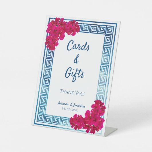 水彩Grecianエレガンス+ピンクカード&ギフト 台座サイン (正面)