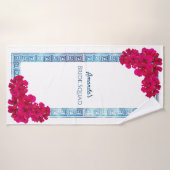 水彩Grecianエレガンス+ピンクブライドスクワッド バスタオル (バスタオル)