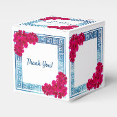 水彩Grecianエレガンス+ピンク赤ちゃんシャワー フェイバーボックス (正面サイド)