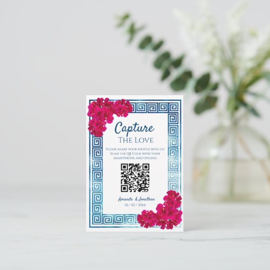 水彩Grecian Elegance +ピンク写真の共有 エンクロージャーカード (スタンド正面)