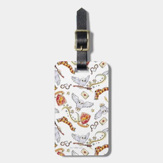 水彩GRYFFINDOR™ヘドウィッグ模様 ラゲッジタグ (正面縦)