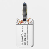 水彩GRYFFINDOR™ヘドウィッグ模様 ラゲッジタグ (裏面縦)