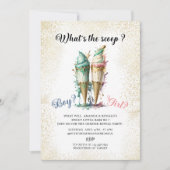 水彩HiまたはShe性別がパーティーを明かす 招待状 (正面)