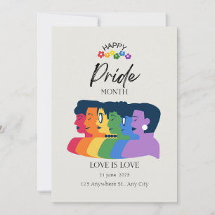 水彩LGBTQプライド月パーティの招待状 招待状