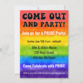 水彩LGBTQプライド月パーティの招待状 招待状 (正面)