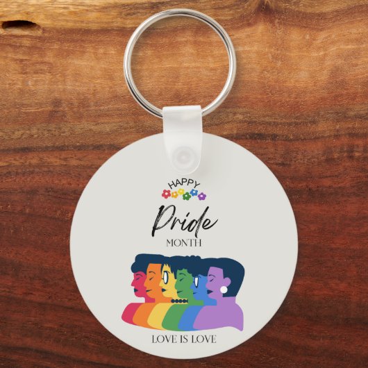 水彩LGBTQプライド月パーティー キーホルダー (正面)