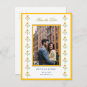 水彩marigold写真デートを保存 案内ポストカード (正面/裏面)