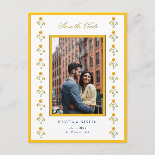 水彩marigold写真デートを保存 案内ポストカード (正面)