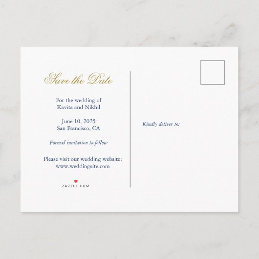 水彩marigold写真デートを保存 案内ポストカード (裏面)