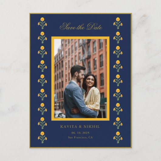 水彩marigold写真デートを保存 案内ポストカード (正面)