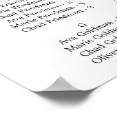 水彩Marsalaアルファベットの座席表 ポスター (角)