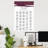 水彩Marsalaアルファベットの座席表 ポスター (ホームオフィス)