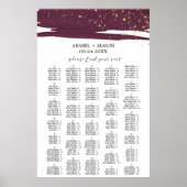 水彩Marsalaアルファベットの座席表 ポスター (正面)