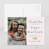 水彩MInimalistレモン – QR & Photo 案内ポストカード (正面/裏面)