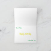 水彩MTB、マウンテンバイクサイクリスト誕生日カード カード (内部)