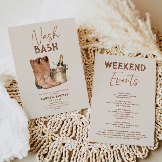 水彩Nash Bashバチェロレッテ招待状 招待状