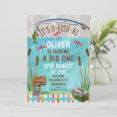 水彩O-Fish_Al 1st誕生日パーティの招待状 招待状 (スタンド正面)