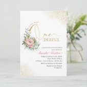 水彩ONEderful 1st誕生日リトル赤面peo 招待状 (スタンド正面)