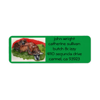 水彩pupsクリスマス差出人住所ラベル ラベル