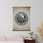 水彩Ravenブラックバード自然メダリオンロゴ 吊り下げ型タペストリー (寝室)