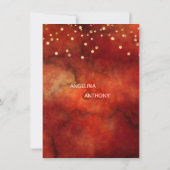 水彩REDマルサラ金ゴールド結婚式招待状 招待状 (裏面)