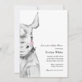 水彩Rhino |赤ちゃんシャワーの招待 招待状 (正面)