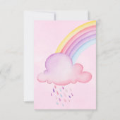 水彩Rhino Unicornベビーガールシャワー感謝してい 招待状 (裏面)