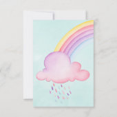 水彩Rhino Unicorn男の赤ちゃんシャワーサンキュー サンキューカード (裏面)